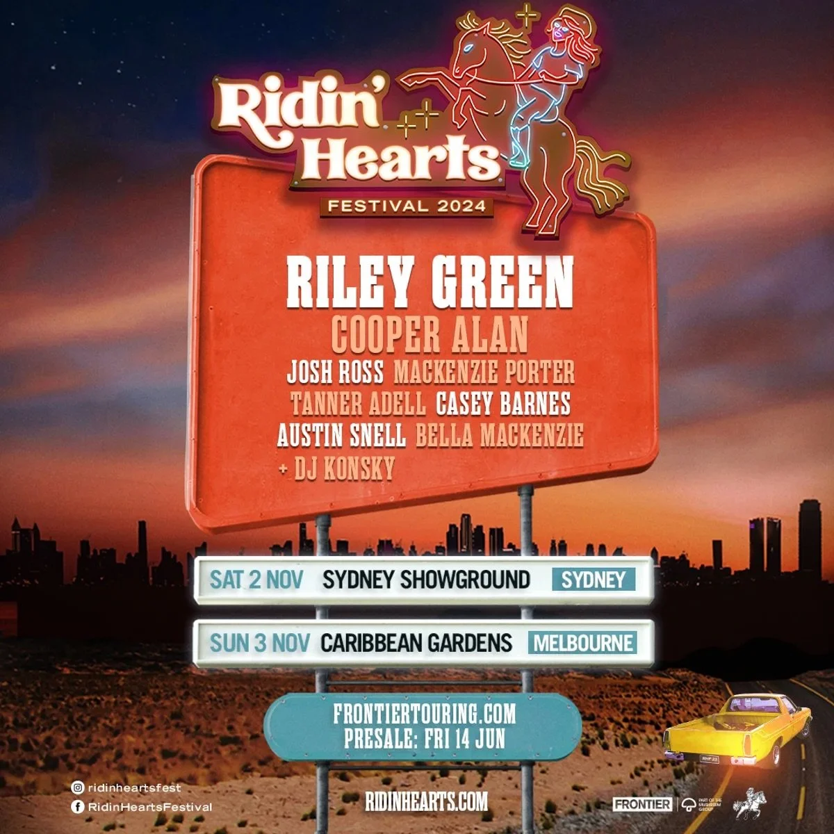 Tour News - Ridin' Hearts Festival returns to Sydney and Melbourne this November