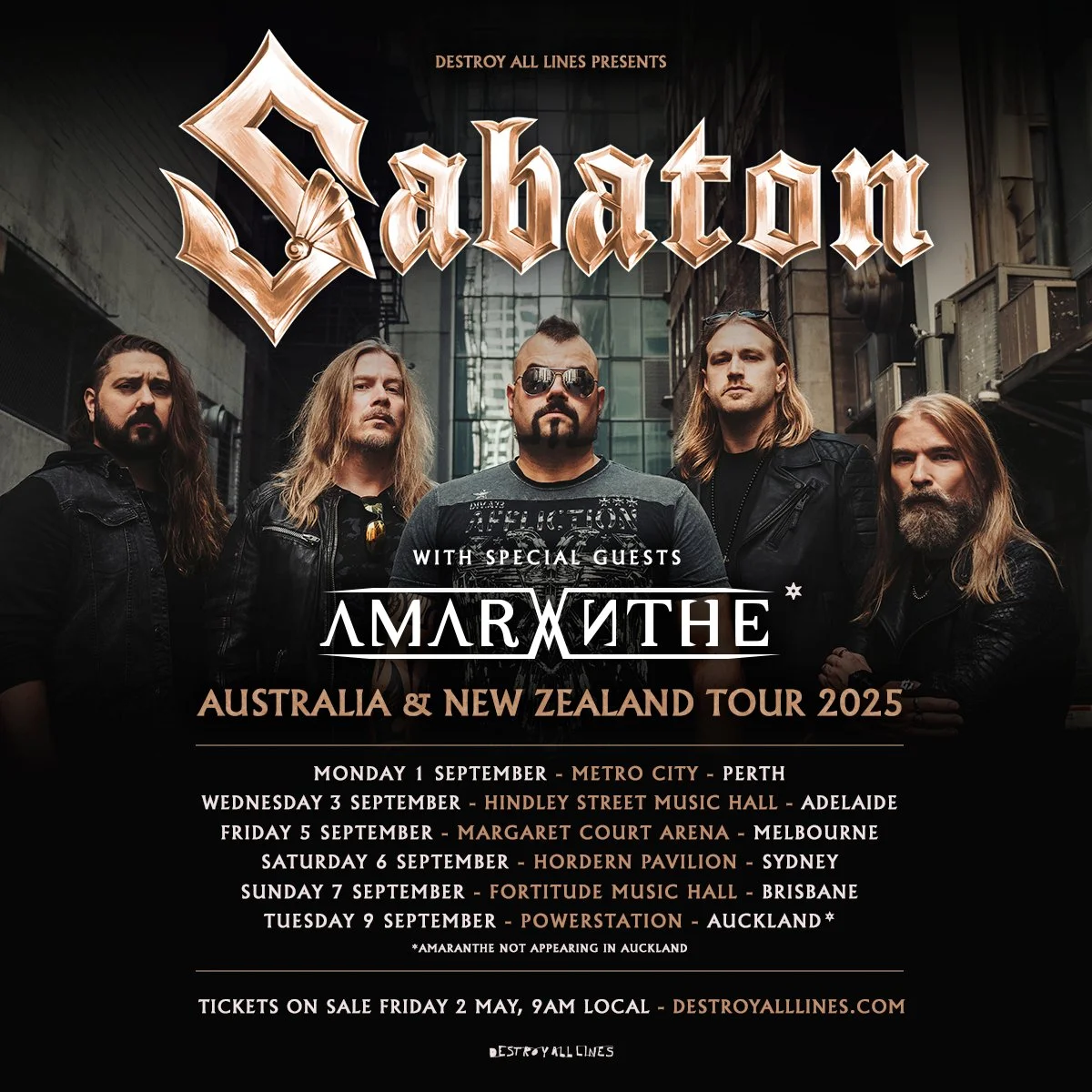 Tour News - Sabaton Announce Australia & New Zealand Headline Tour With Special Guests Amaranthe