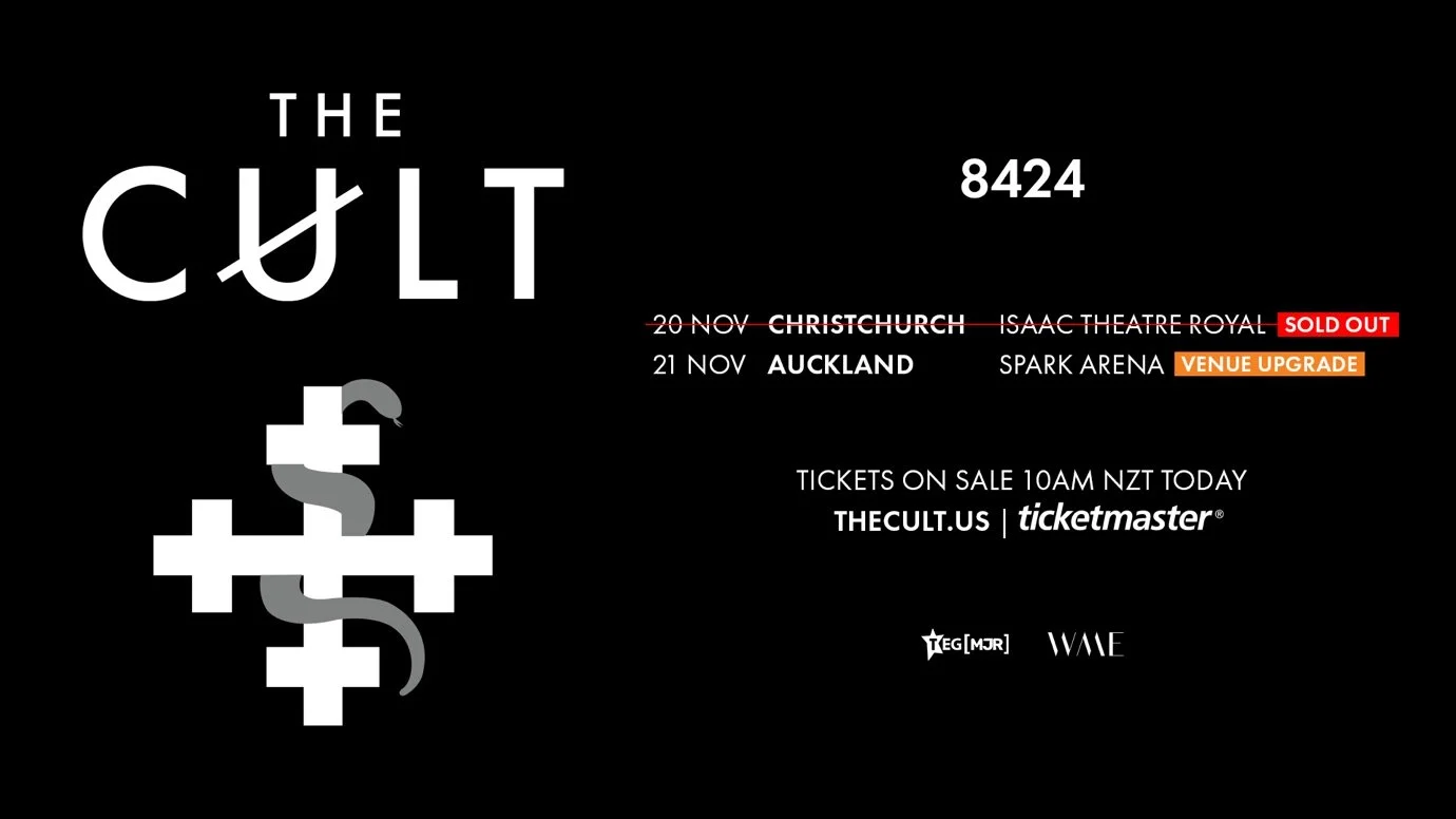 Tour News - The Cult announces Auckland venue change and Christchurch Sold Out!