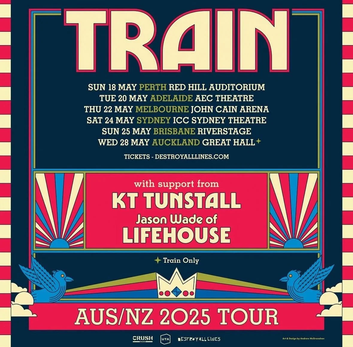 Tour News - Train announces Australia & New Zealand Shows for 2025