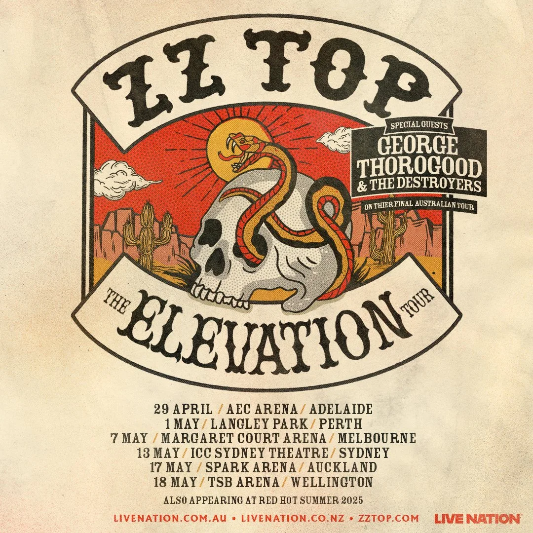 Tour News - ZZ Top announce New Zealand and Australian dates for The Elevation Tour 2025
