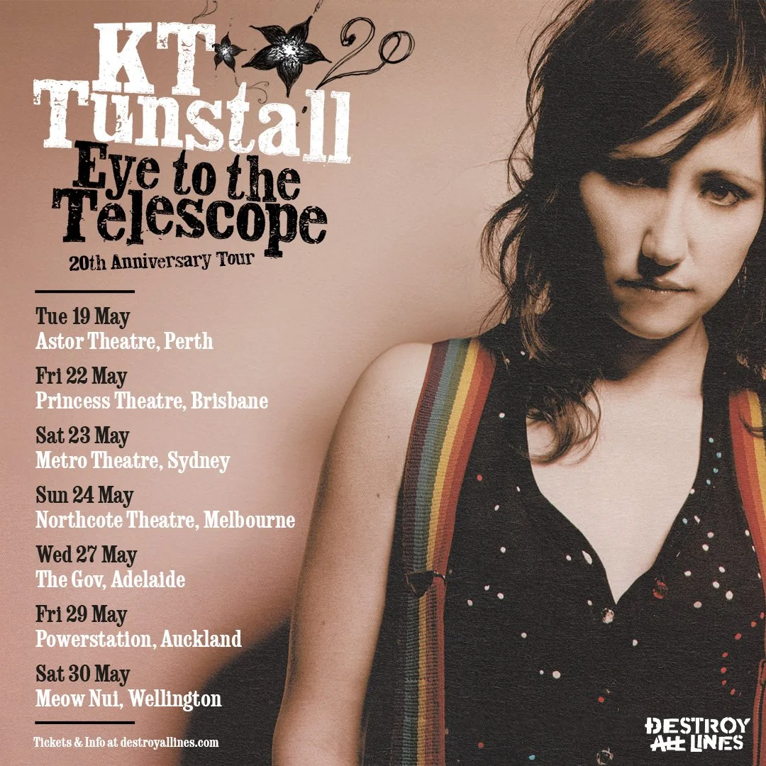 Tour News - KT Tunstall Eye To The Telescope 20th Anniversary Tour Australia and NZ - May 2026
