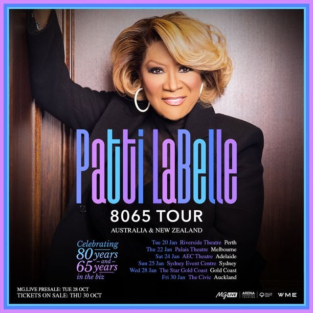 Tour News - Legend Patti LaBelle to return to Australia & NZ for her 8065 Celebration Tour - January 2026