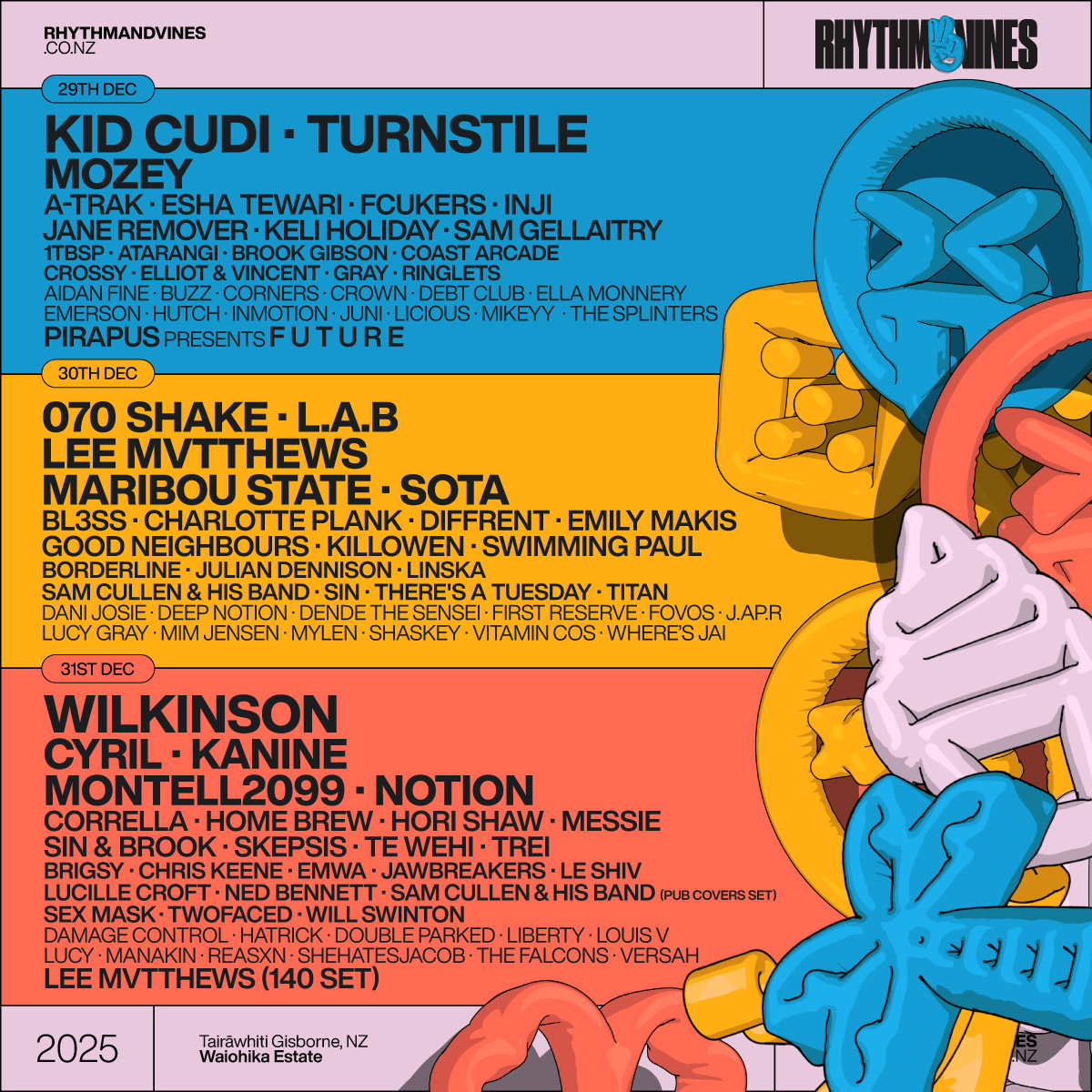 Tour News - Full schedule, map and final act dropped for Rhythm &amp; Vines - 10th December 2025