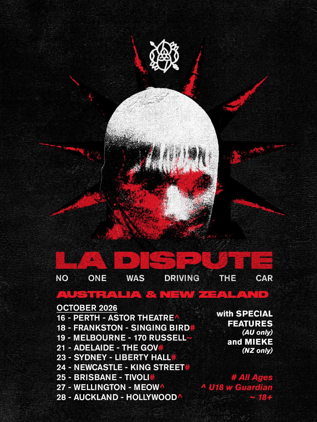 La Dispute - No one was Driving the Car - Wellington - 27th October 2026