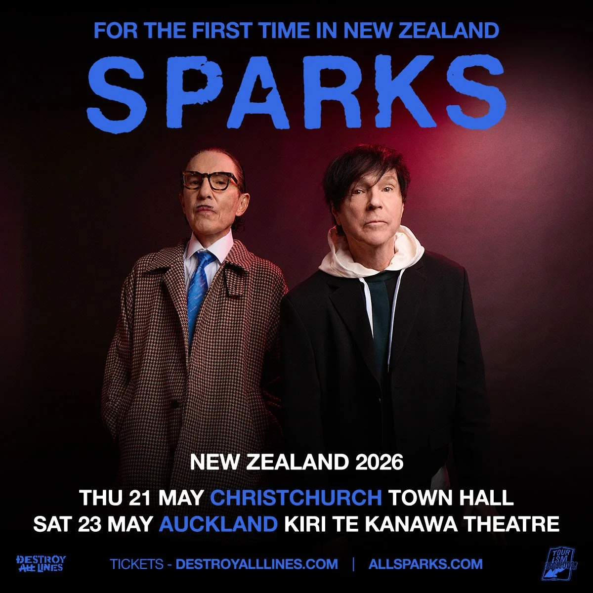 Tour News - Sparks announce first ever NZ shows! - 12th March 2026