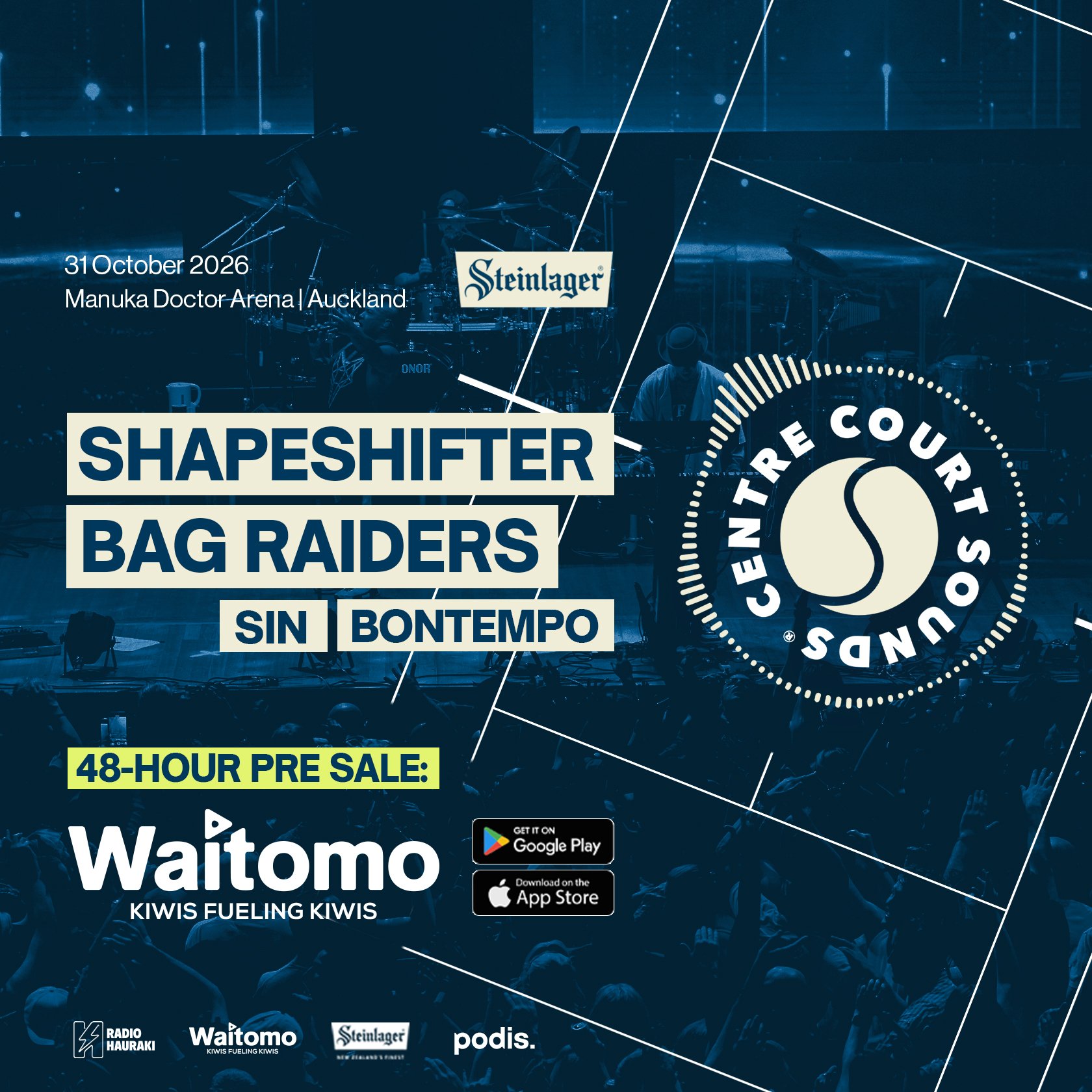 Tour News - Steinlager Centre Court Sounds returns serving up Kiwi icons Shapeshifter as new headliner - 22nd April 2026