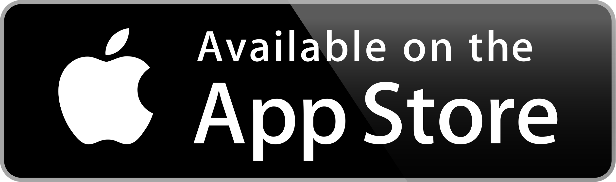 Black and white button with Apple logo and the text 'Available on the App Store'.