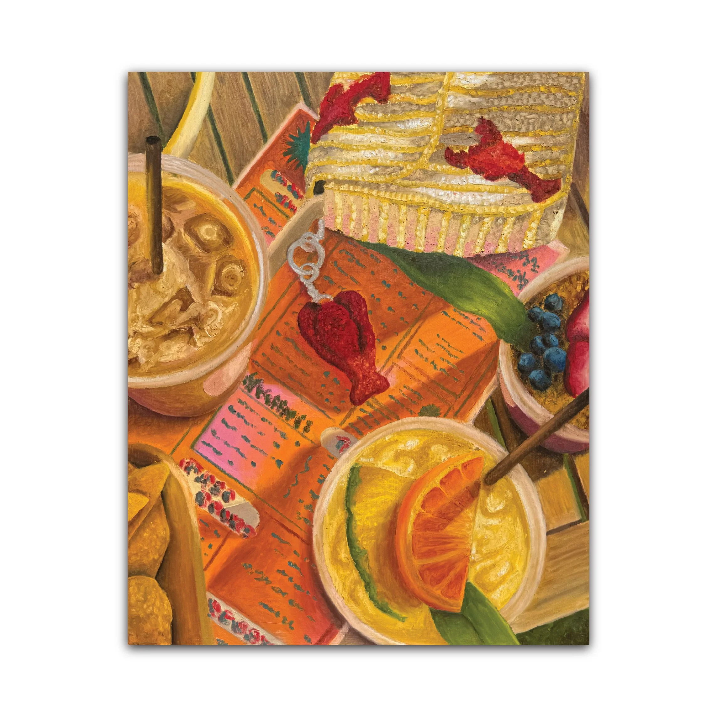 Golden Hour Bites | Oil Pastel Print