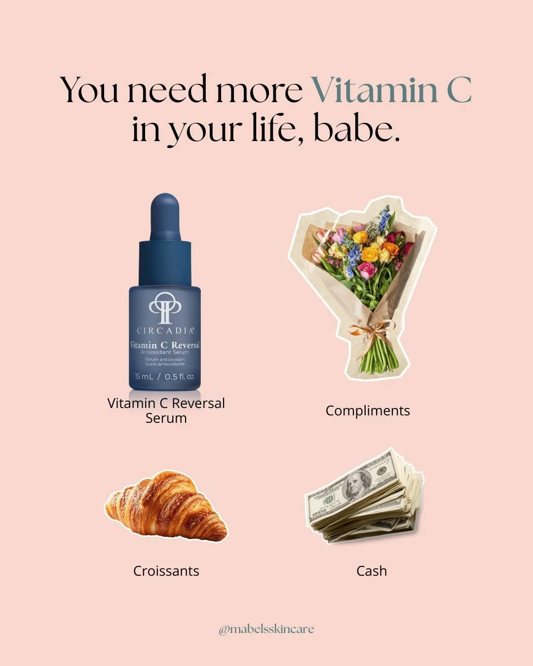 Happy National Vitamin C day. Besides Vitamin C, you deserve all the of the above and more.