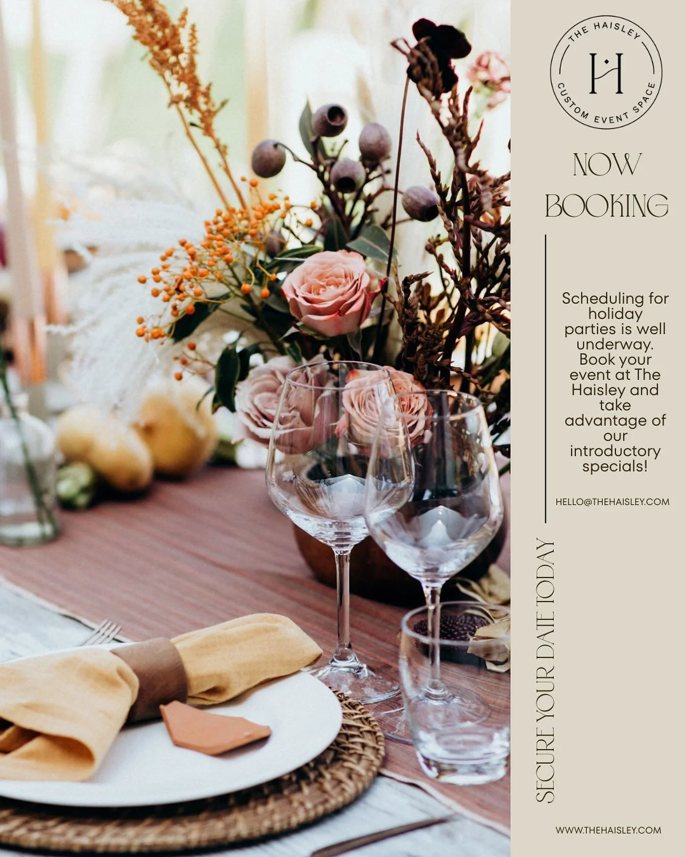 &bull;Now booking&bull;🗓️ Secure your date today and take advantage of our introductory specials! Visit thehaisley.com or email hello@thehaisley with your date and event details. We look forward to celebrating with you!
.
.
#thehaisley #thehaisleyaz