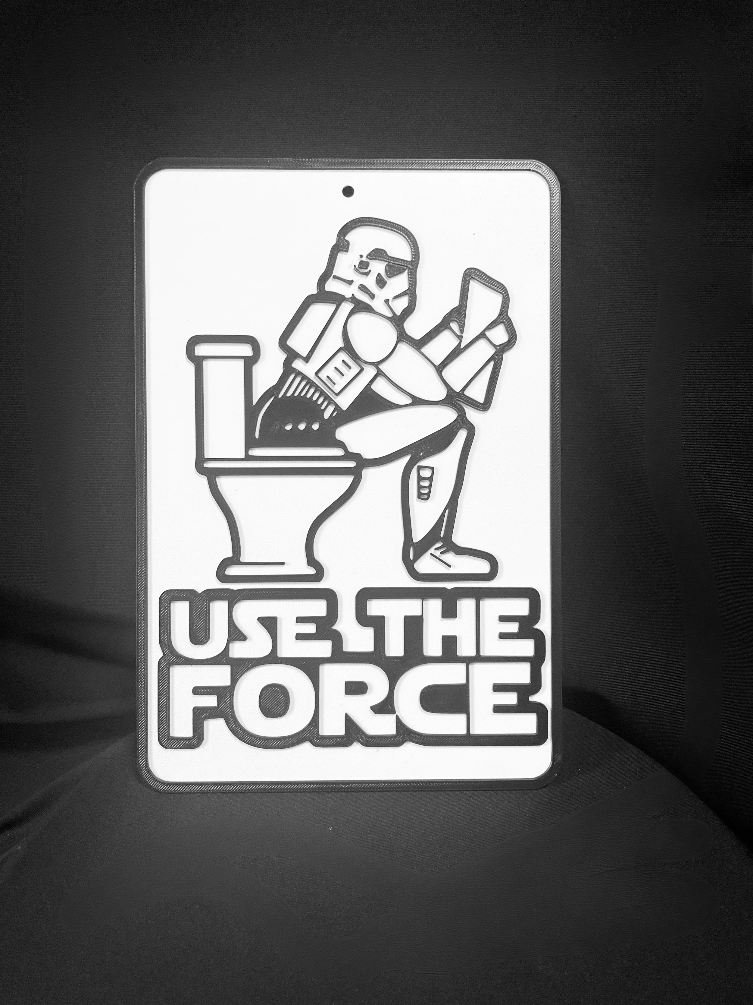 Funny Bathroom Sign-Use the Force