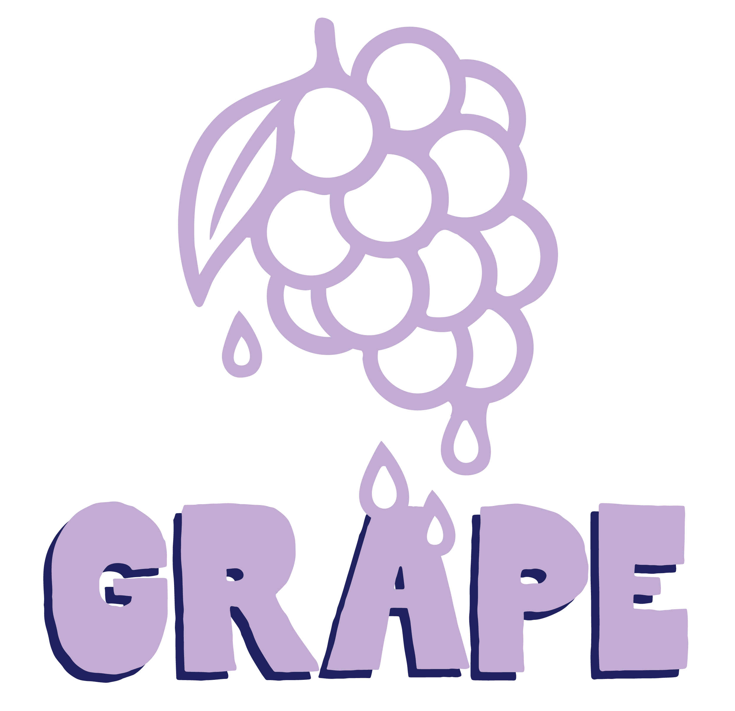 te-ledoz grape flavour icon with dripping grapes