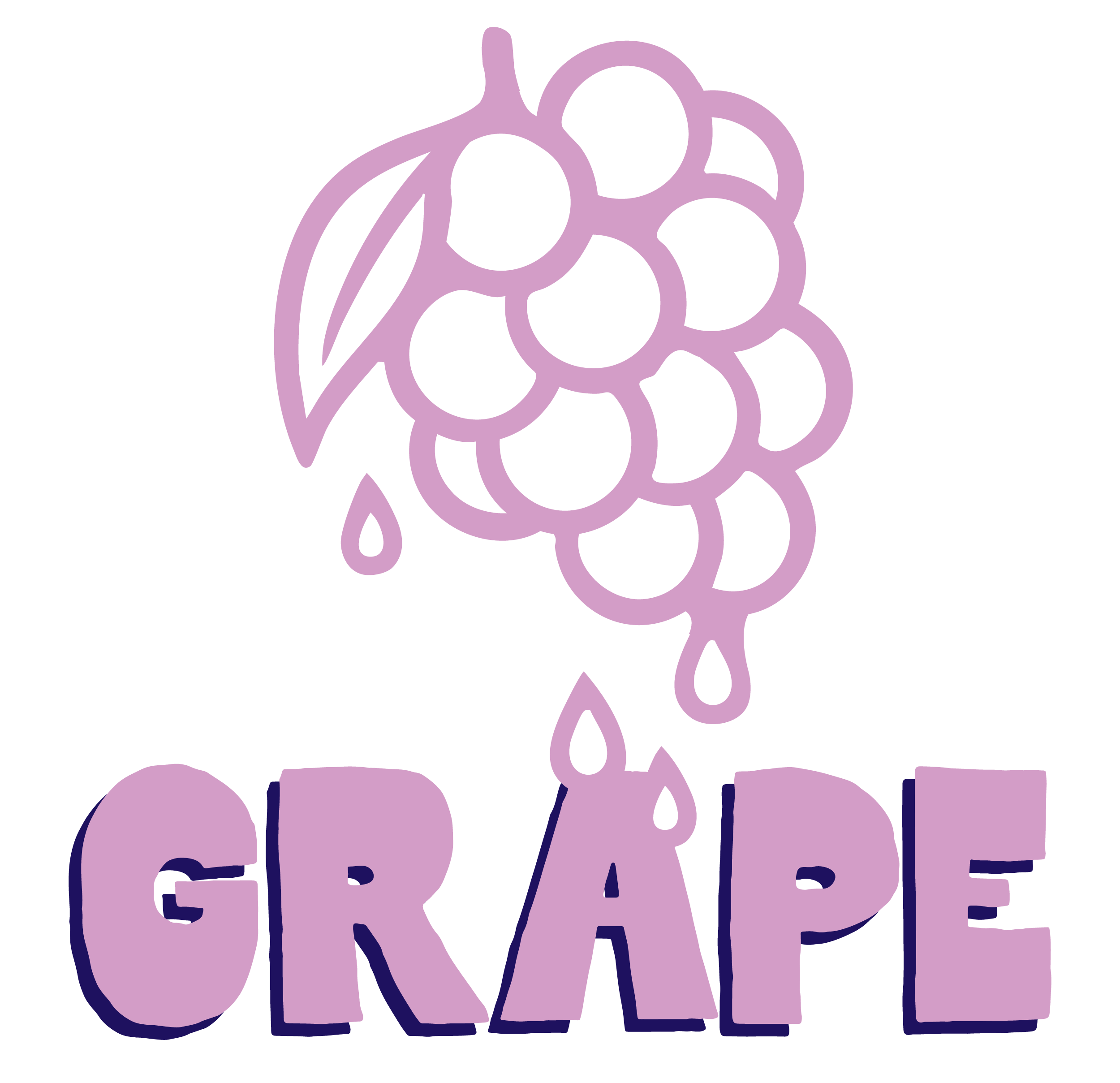 te-ledoz grape flavour icon with dripping grapes