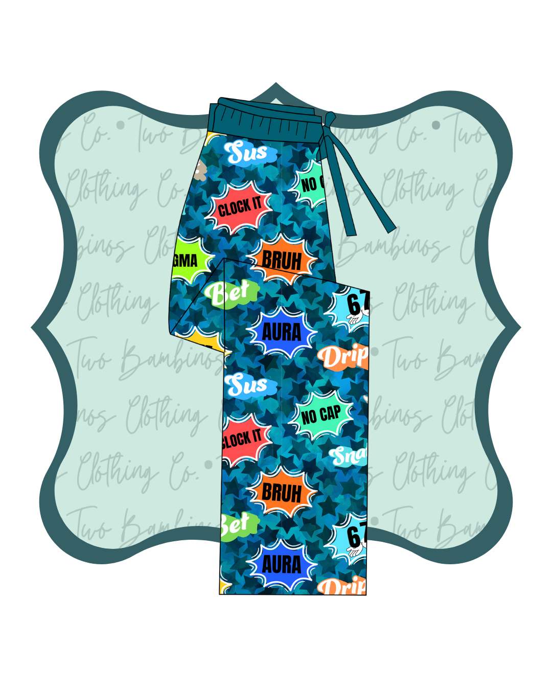 Skibidi-Something Youth Straight Leg PJ Pants