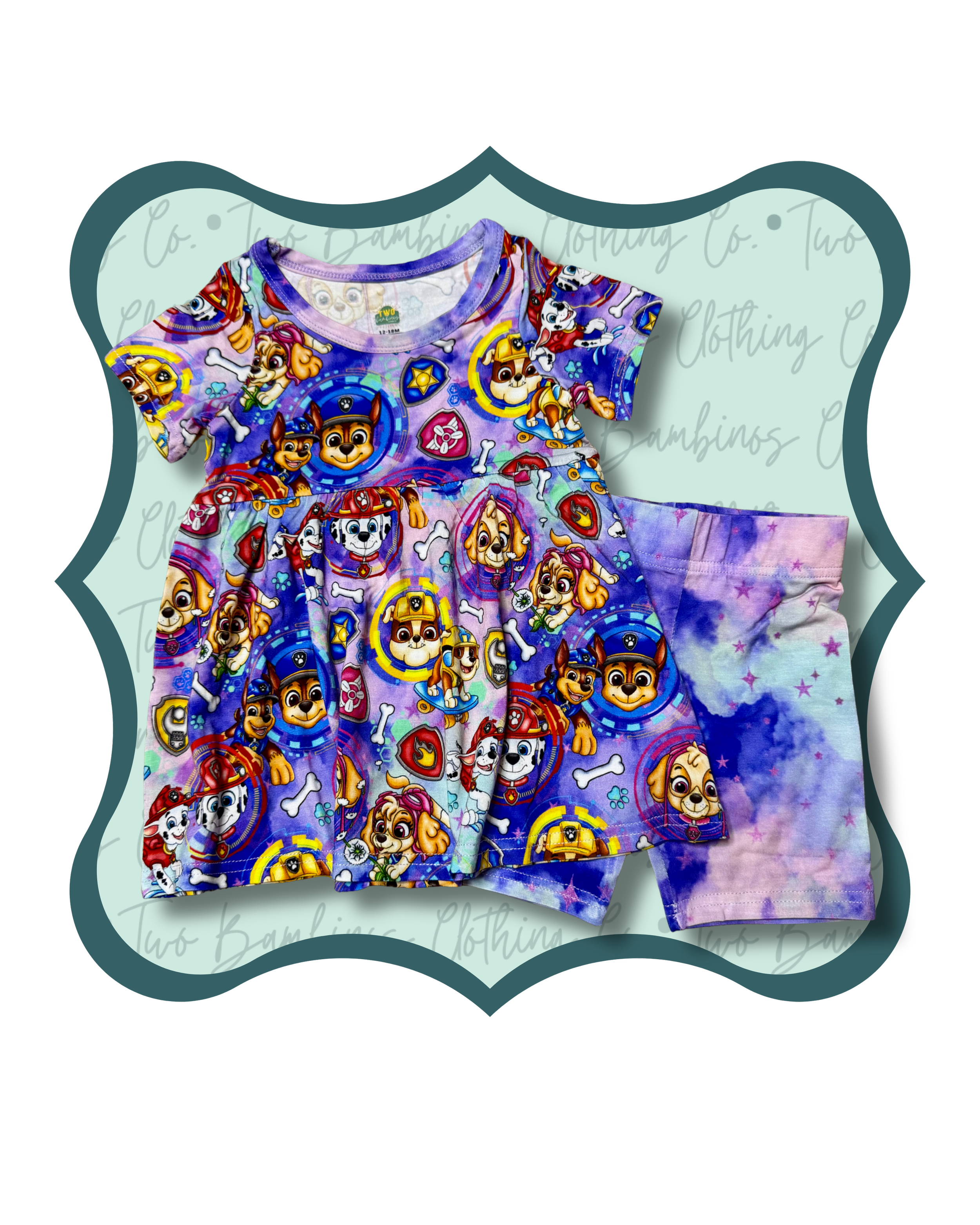 Pup, Pup Boogie! Peplum/Bikers Set