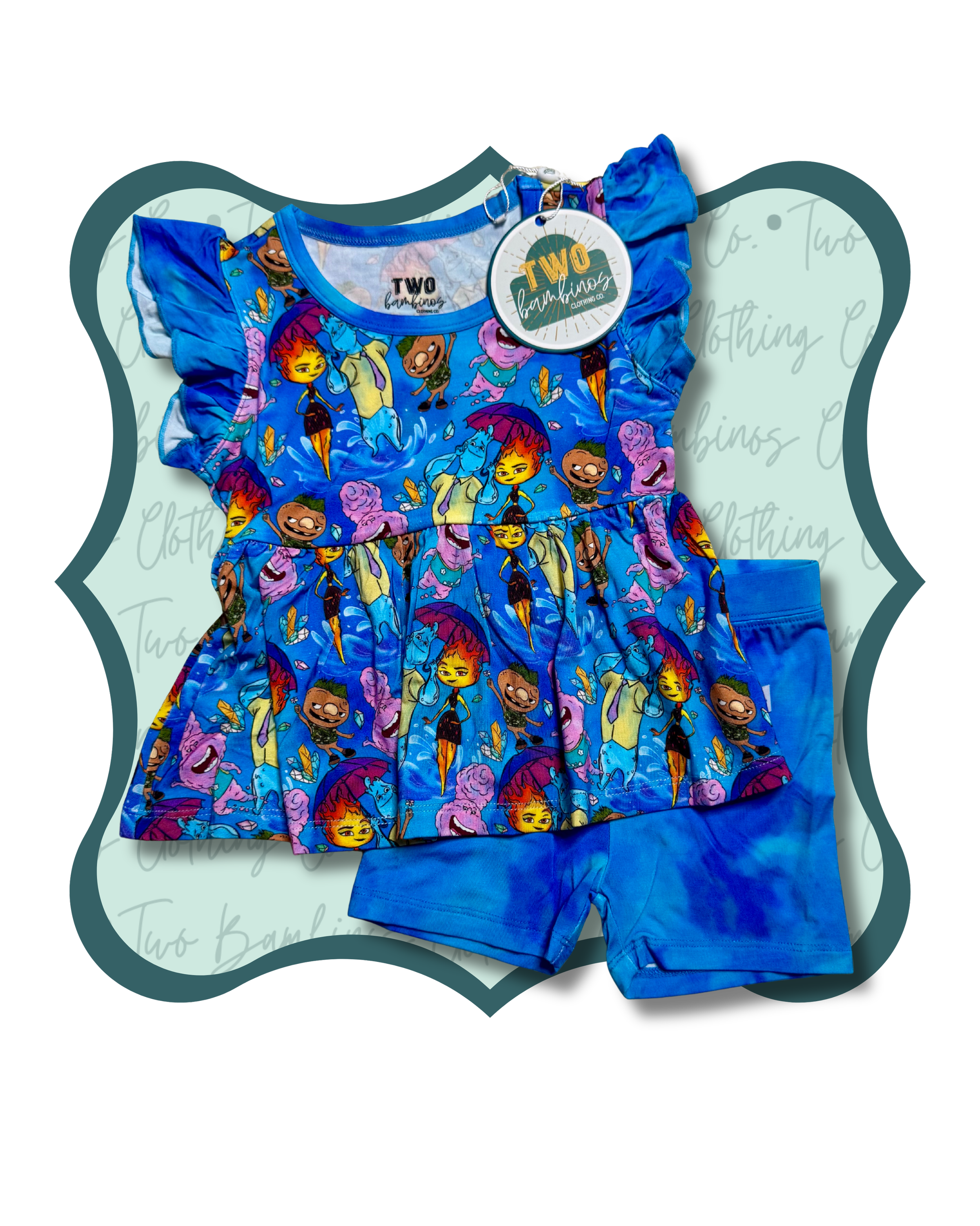 Opposites Ignite Peplum/Bikers Set