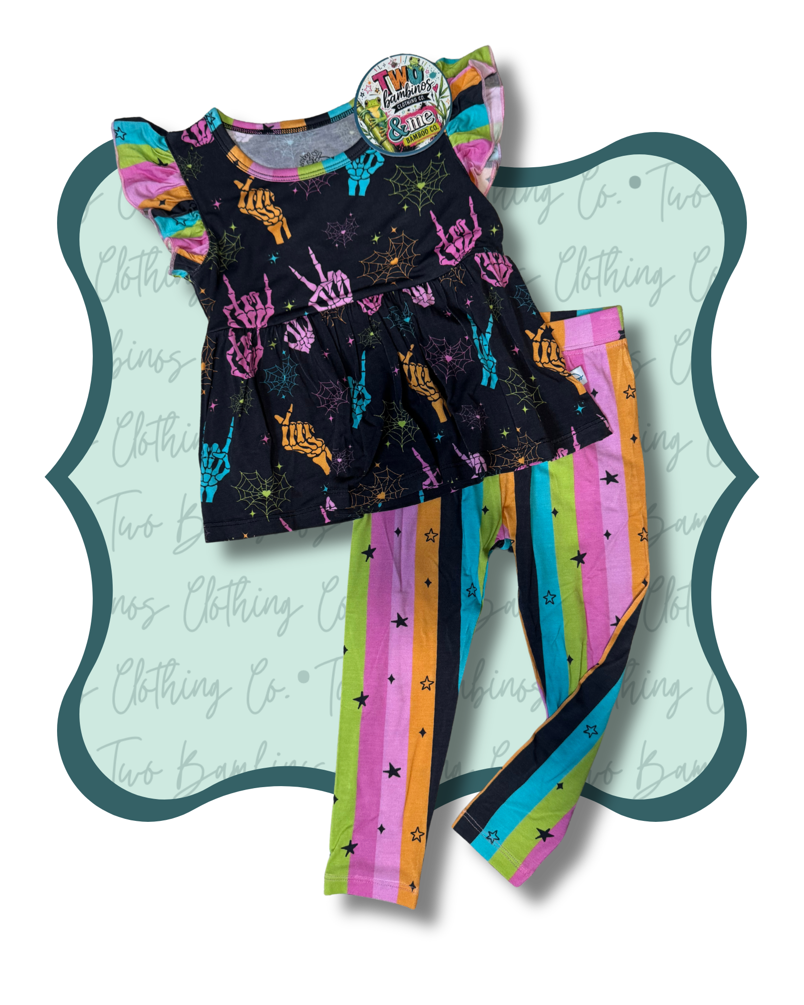 Ghouls' Night Out Peplum & Leggings *&Me Bamboo Collab!*
