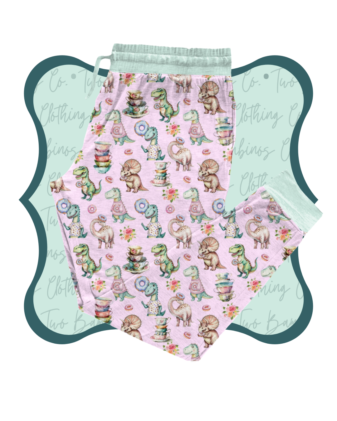 Tea Rex Party Mom Joggers
