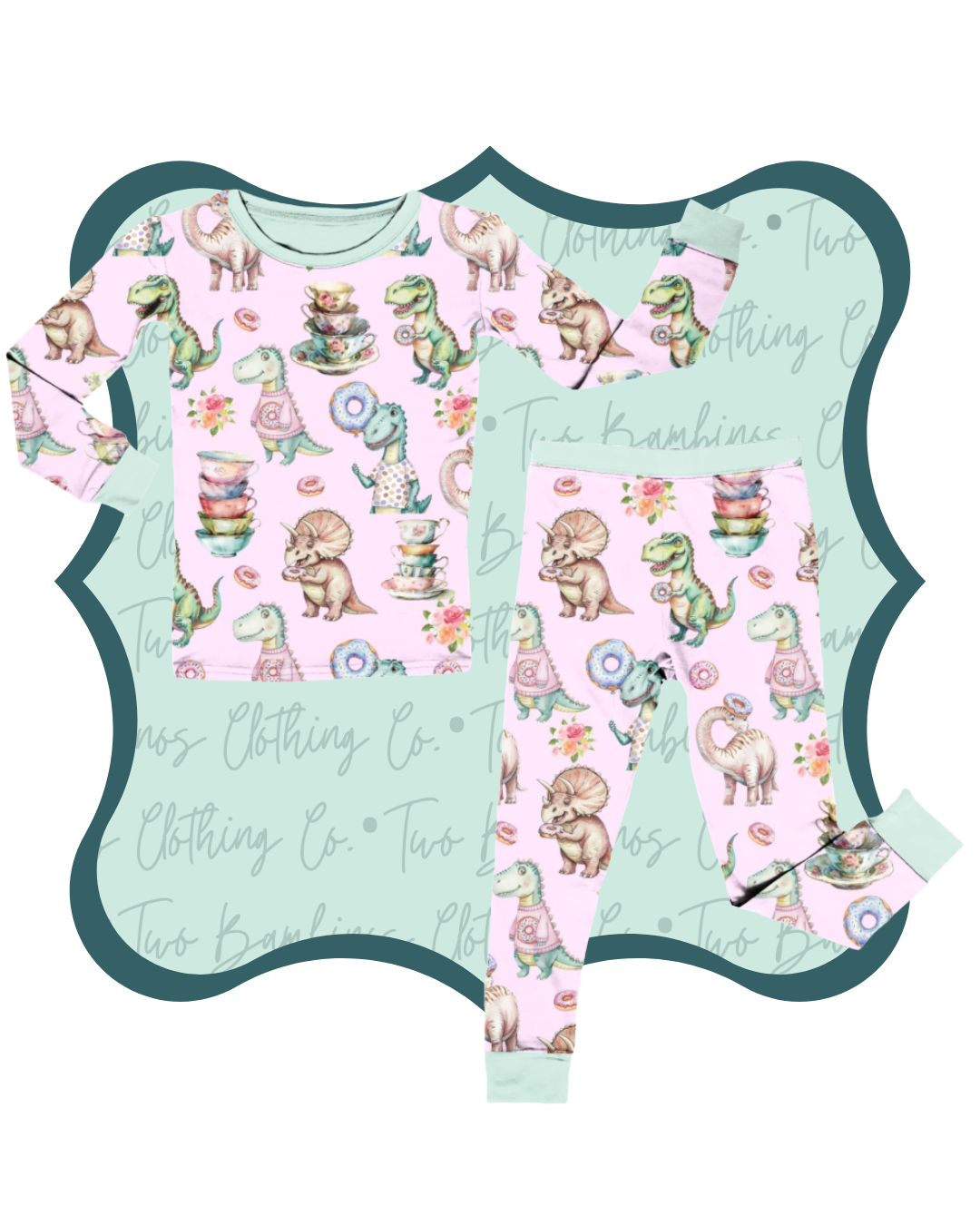 Tea Rex Party Two Piece PJs