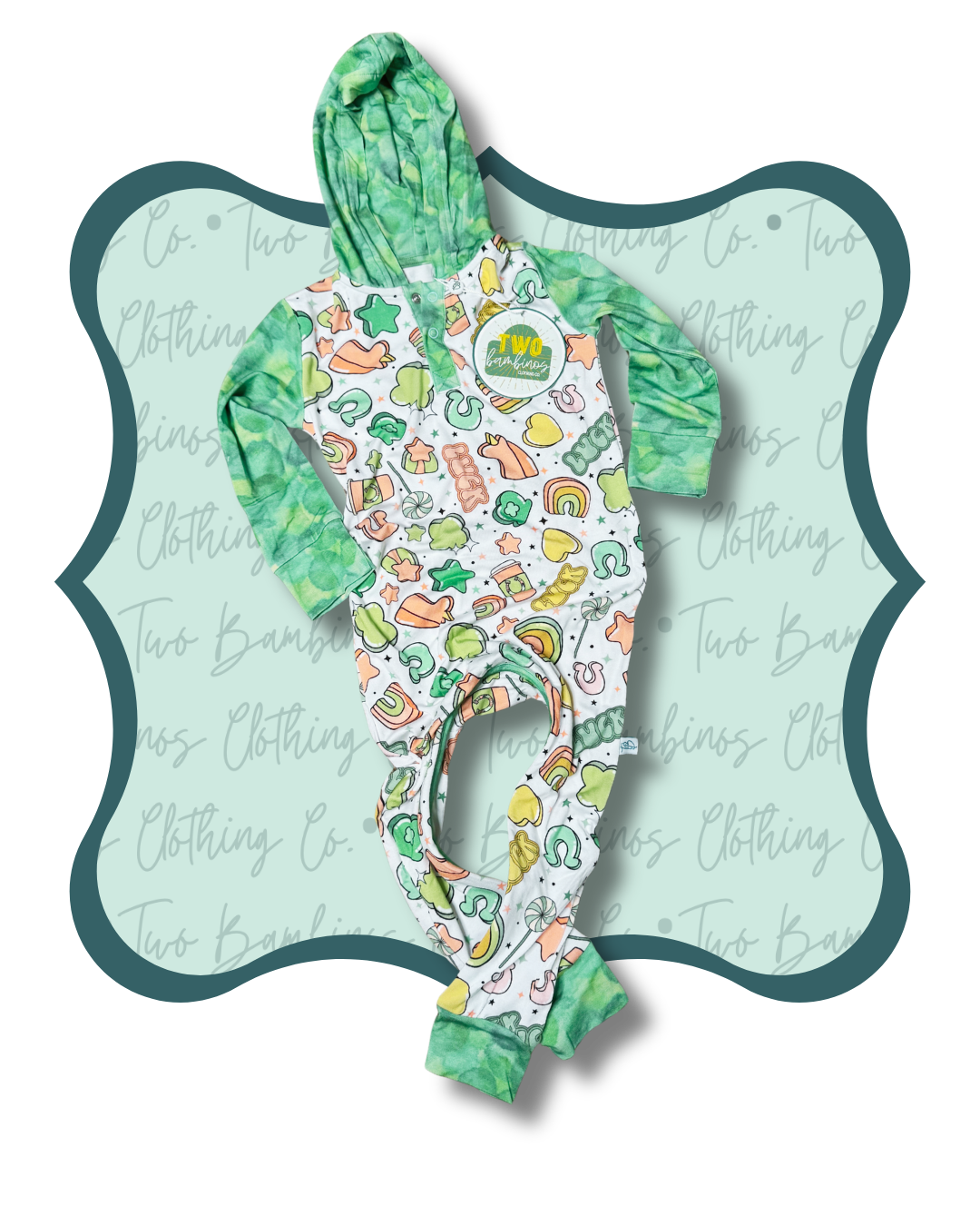 Chaos & Clovers Hooded Romper