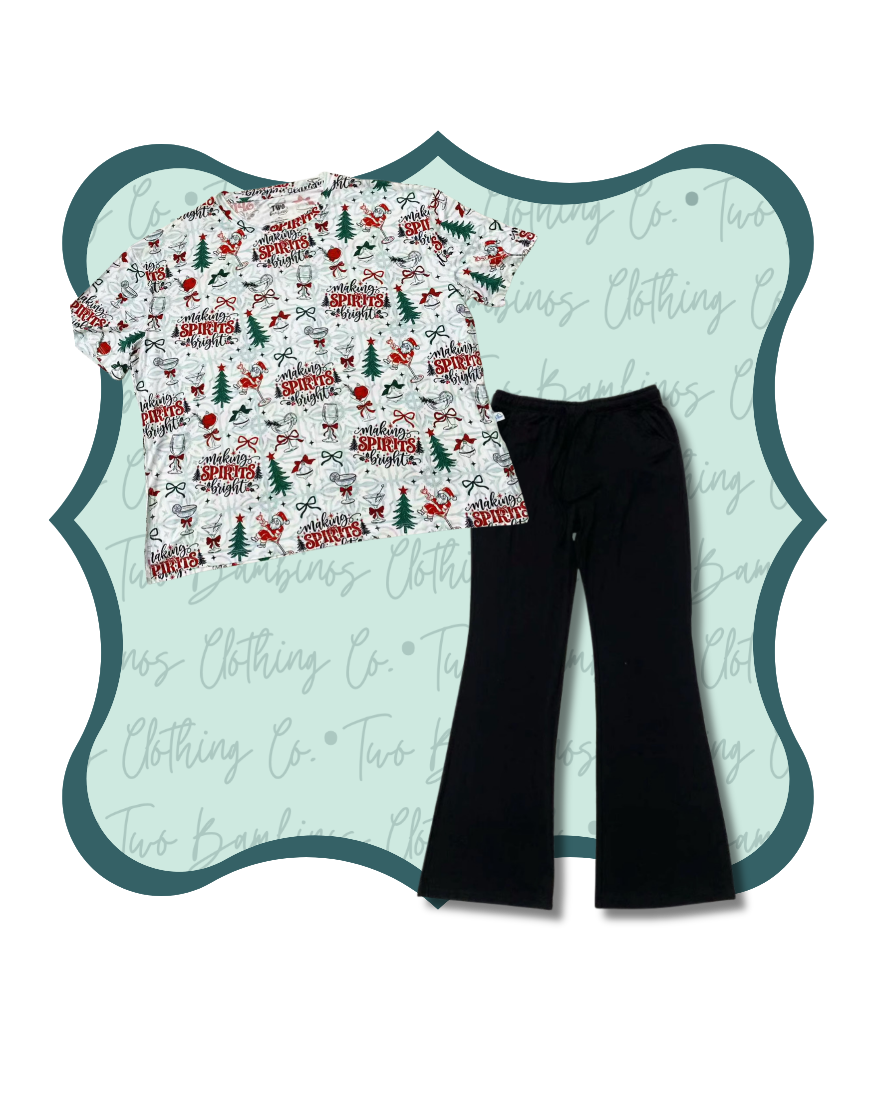 Making Spirits Bright Oversized Tee & Flare Pants