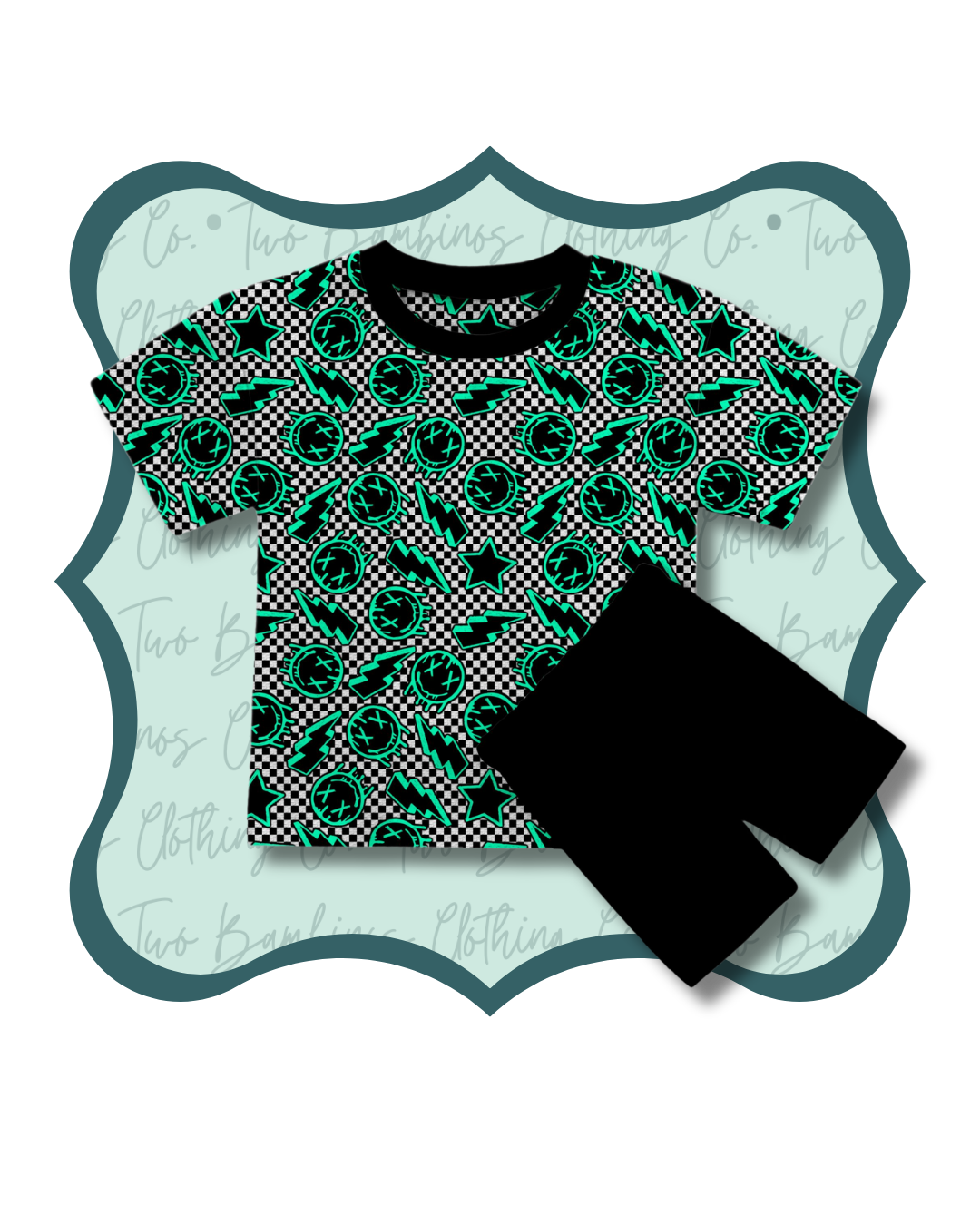 Misfit Club Minis Oversized Tee/Biker Set *&me Bamboo Collab*