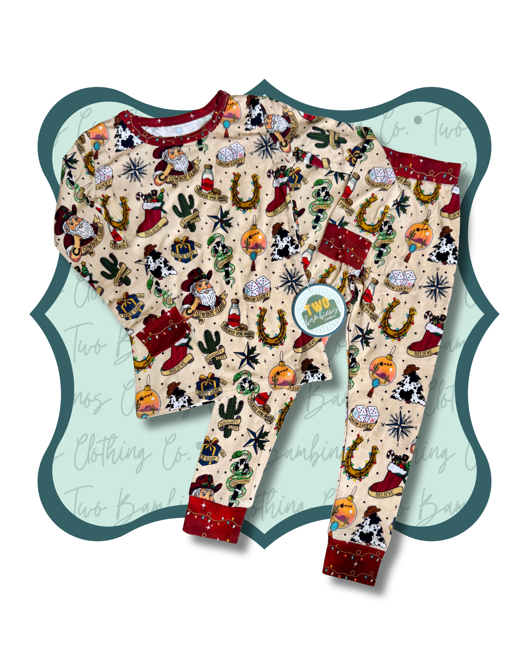 Cowboy Claus Long Sleeve & Pants PJ