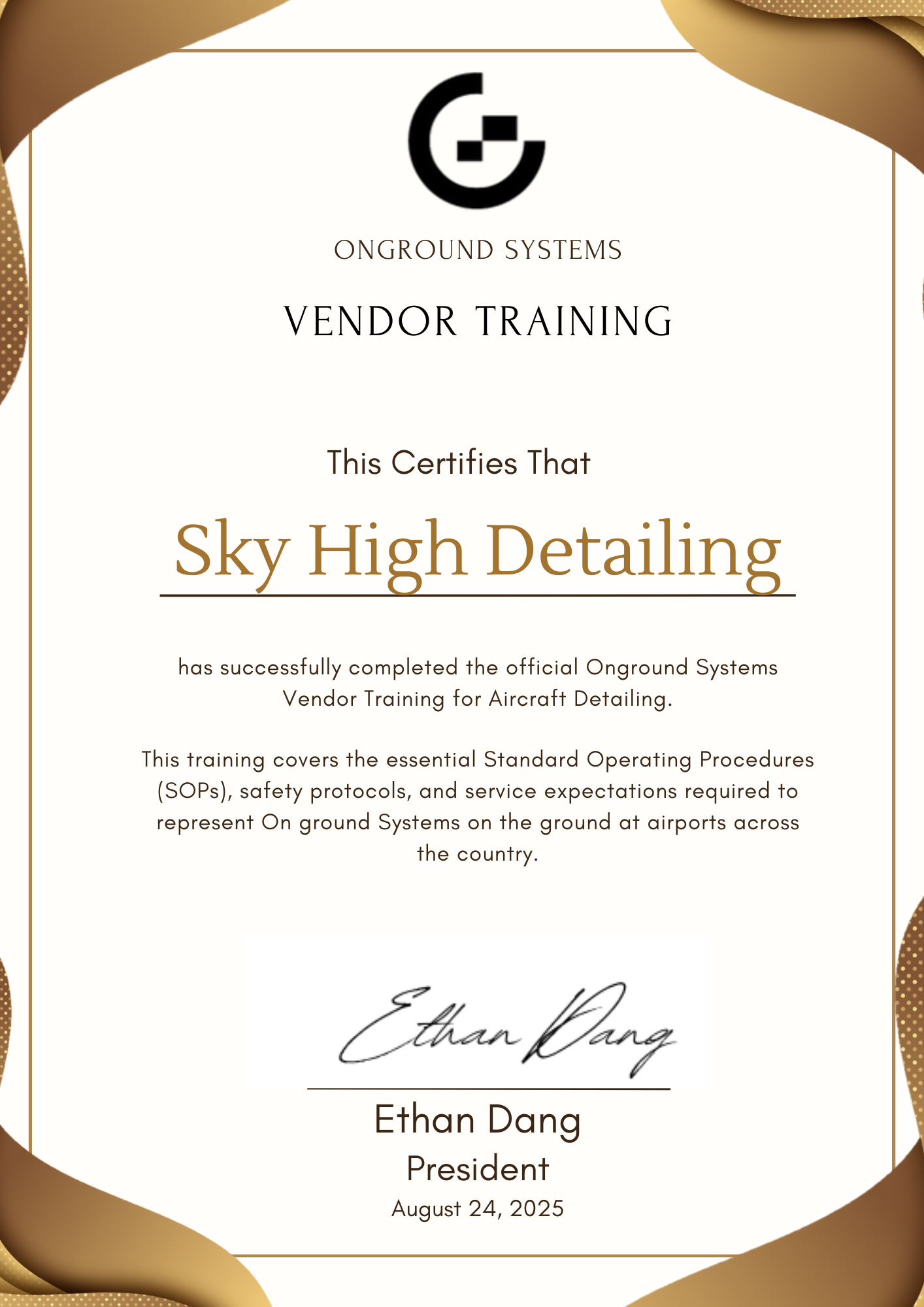 Certified Aircraft Detailer