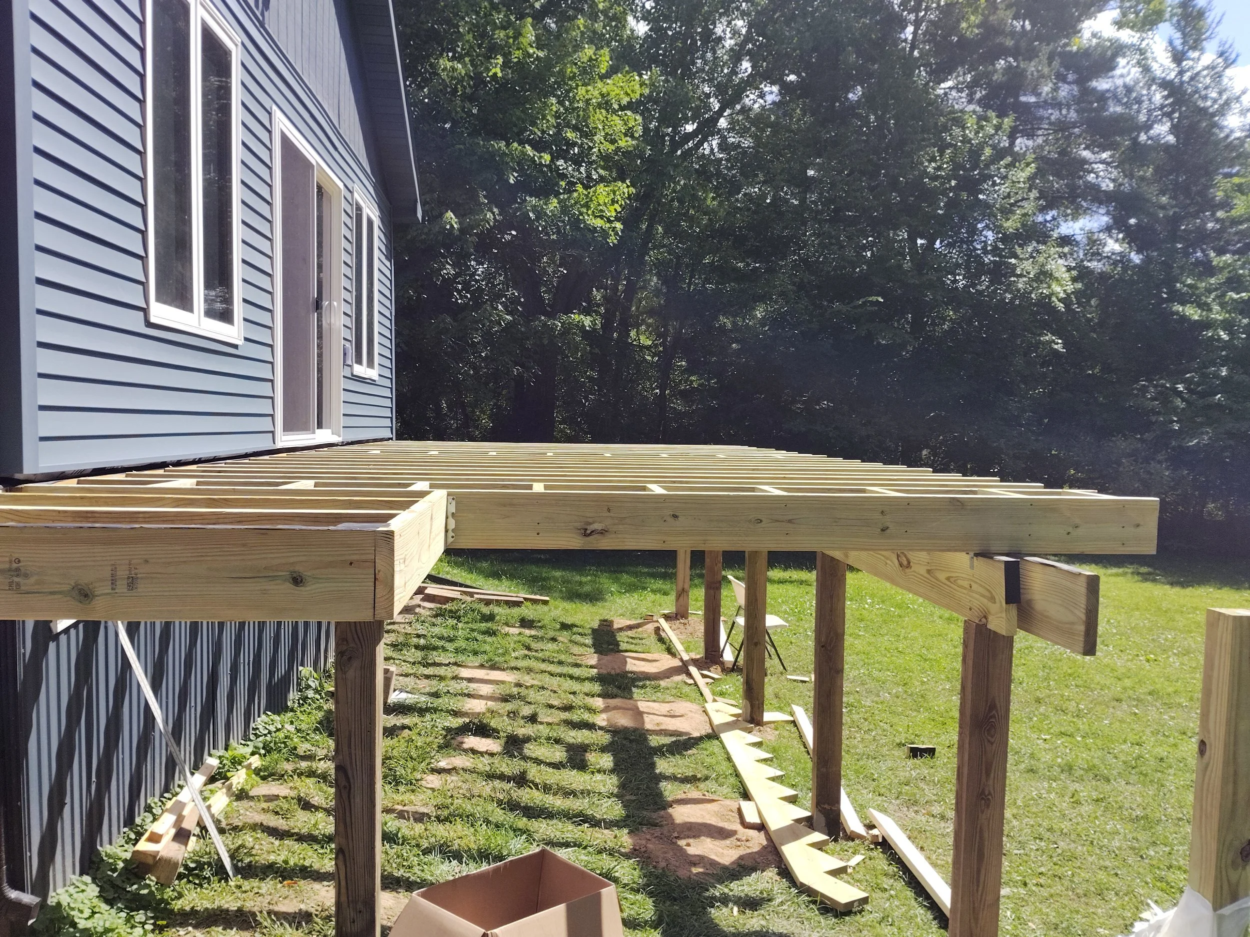 back yard deck in process