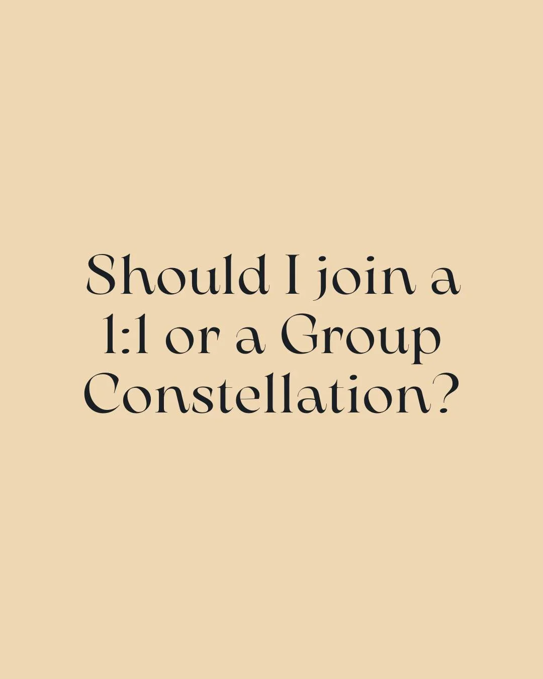 There&rsquo;s no one right way to begin your healing.

Whether you choose a private 1:1 Constellation or the shared energy of a group, both open space for release, insight, and connection.

Swipe to explore what feels most aligned for you.

If you&rs