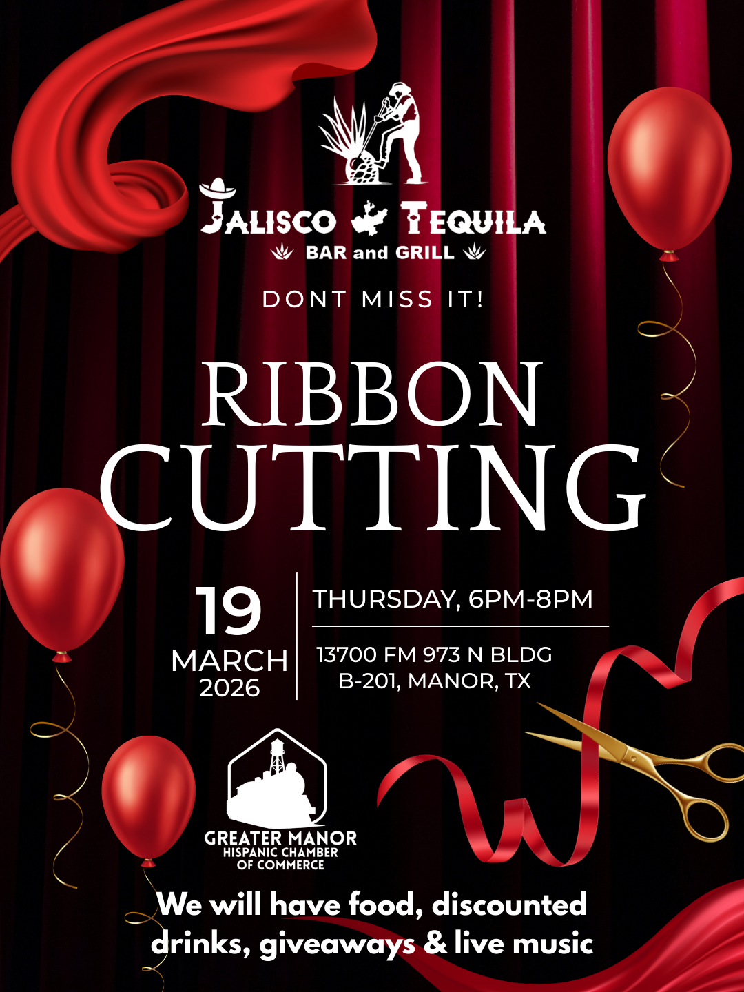 Jaliscos y tequila bar and grill Ribbon cutting