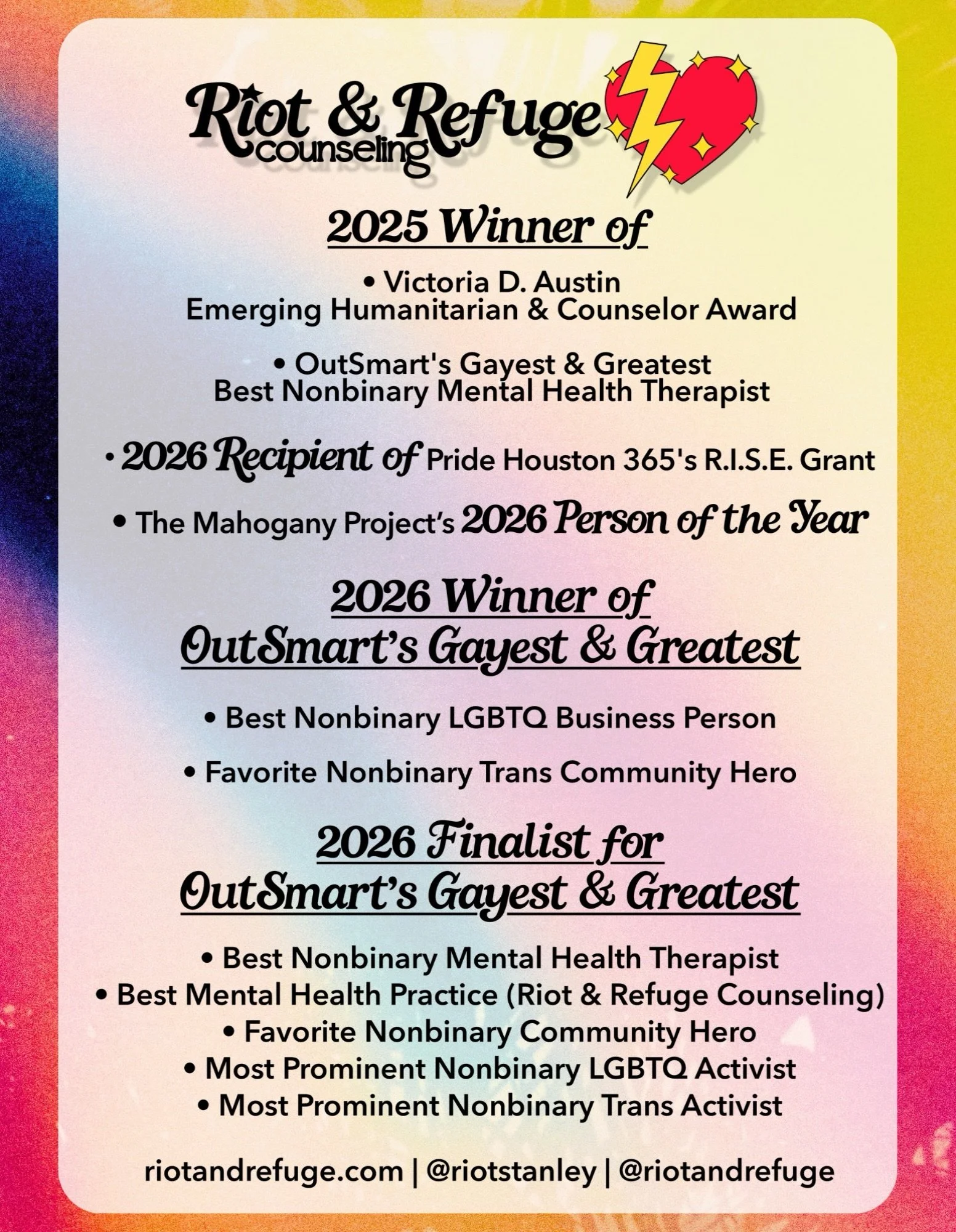 I&rsquo;m genuinely grateful for every nomination and vote. These recognitions mean more to me than I can put into words, not because I&rsquo;m seeking attention, but because they create an opportunity to reach people who may need to hear this messag