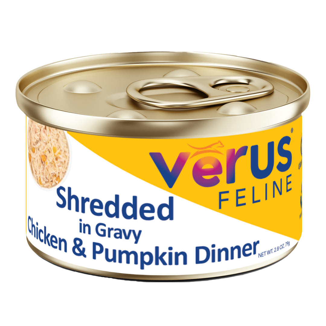 VeRUS Chicken & Pumpkin Formula Cat Food Shredded in Gravy 2.8oz