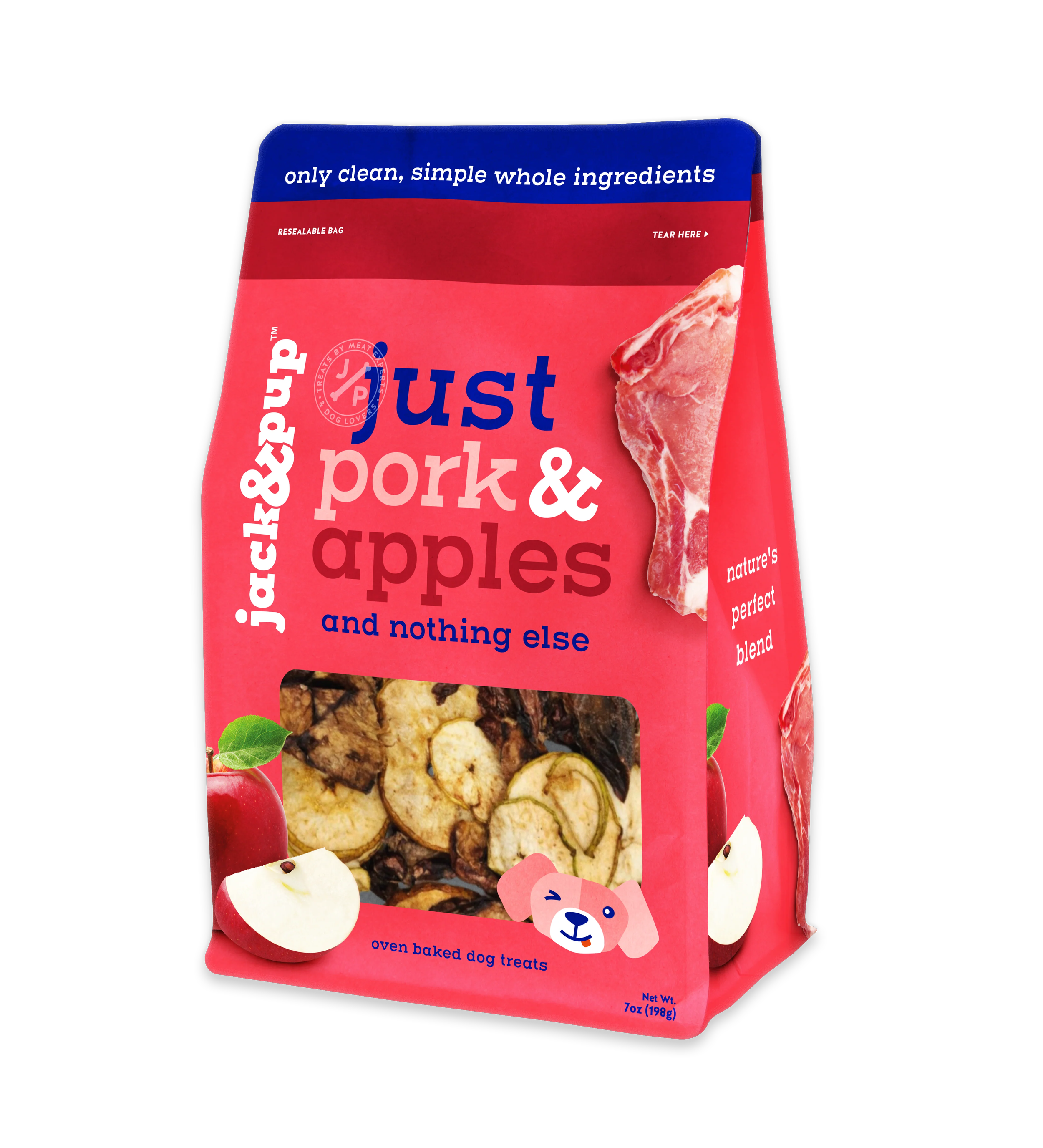 Jack & Pup Treats || Just "Pork & Apples" & Nothing Else (7oz)
