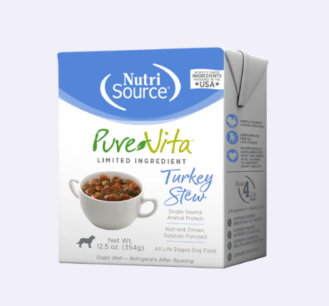 NutriSource Pure Vita Stews || Limited Ingredient Turkey Recipe (12.5oz)