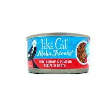 Tiki Cat Aloha Friends || Tuna, Shrimp & Pumpkin Recipe in Broth (2.8oz)
