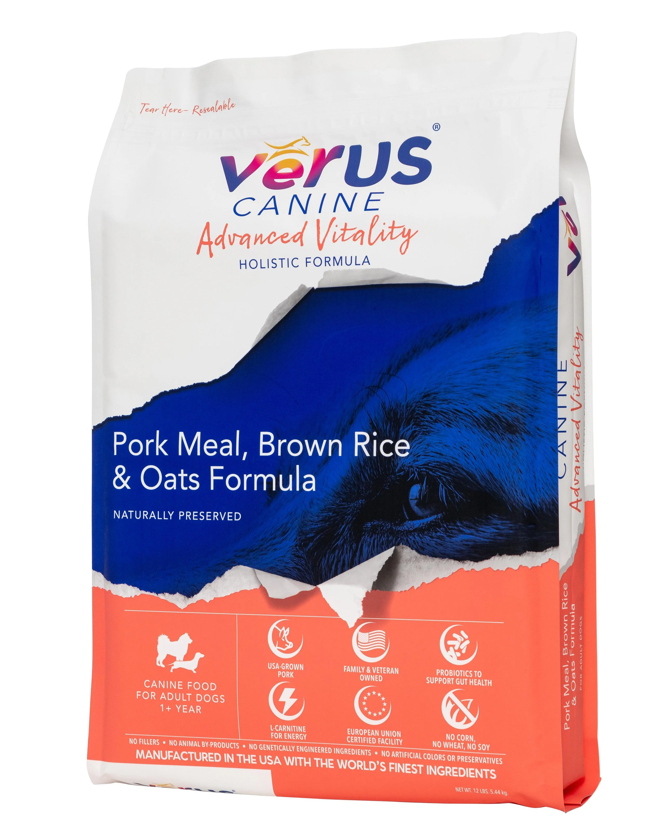 VeRUS Canine Advanced Vitality Pork Meal, Brown Rice & Oats