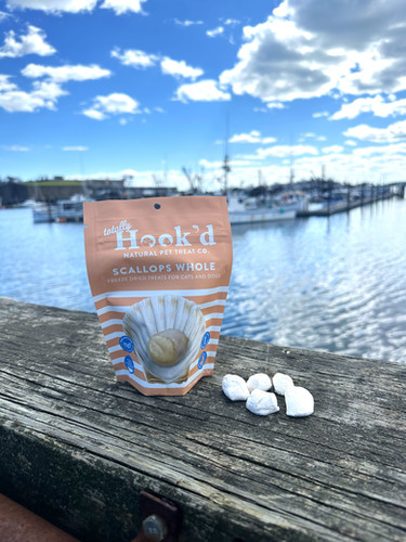 Totally Hook'd Natural Pet Treats || Freeze Dried Scallops Whole (1oz)
