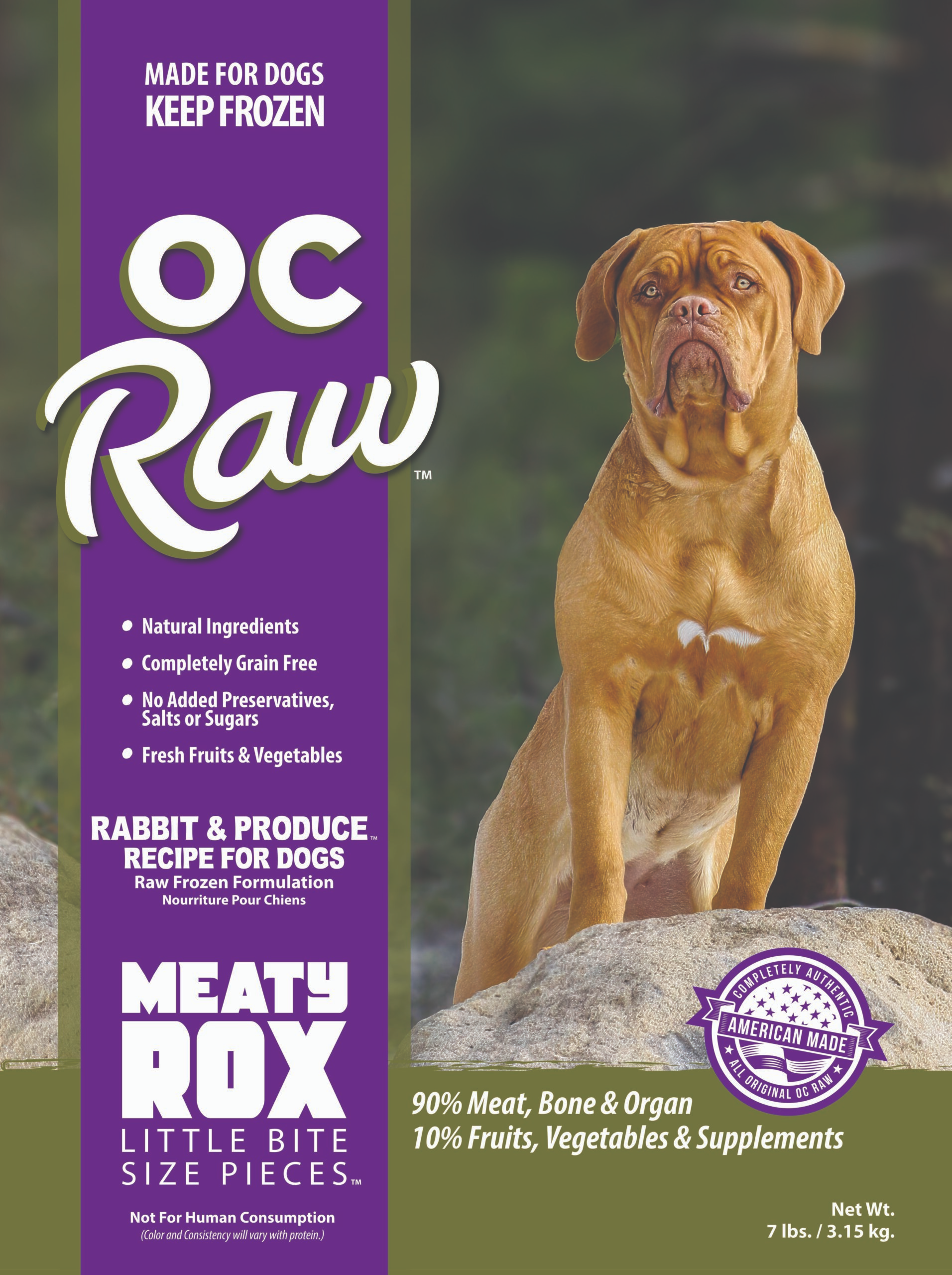 OC Raw Freeze Dried Meaty Rox || Rabbit & Produce Recipe (5.5oz)