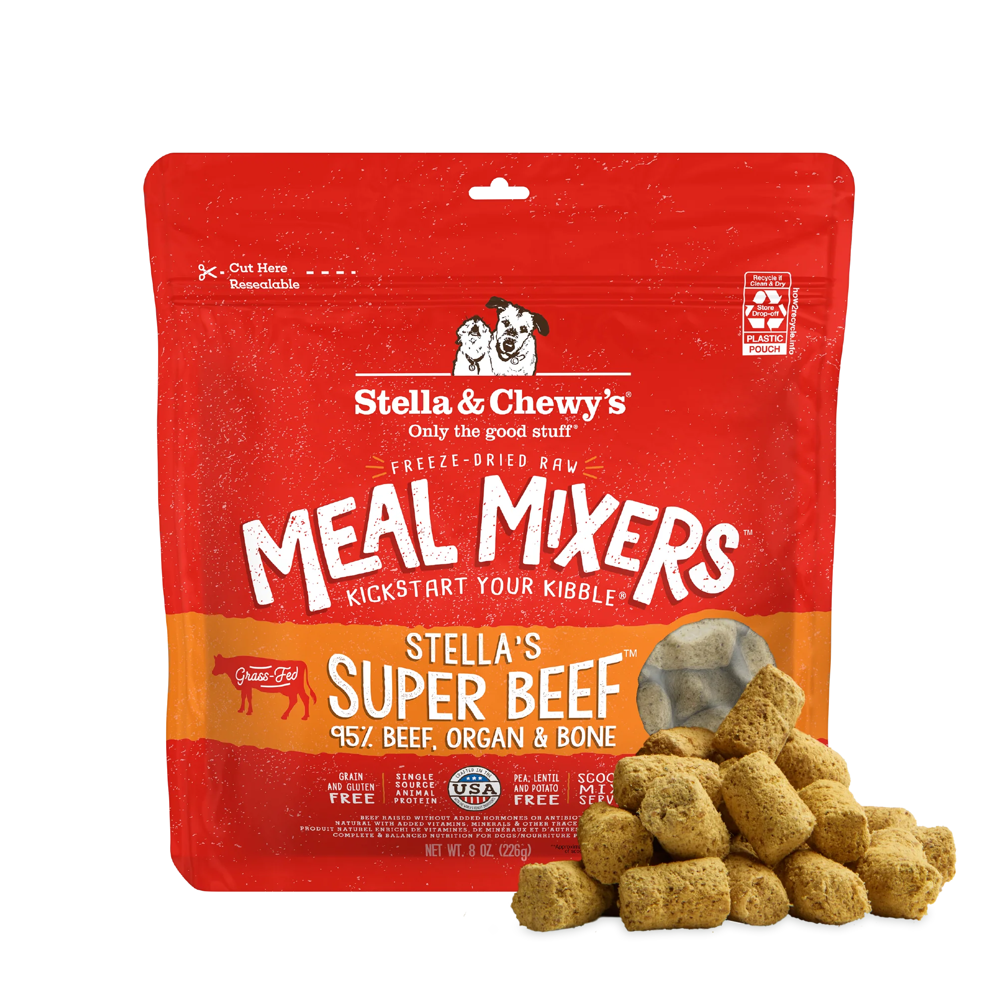 Stella and Chewy's Freeze Dried Raw Meal Mixers Food Topper Stella's Super Beef