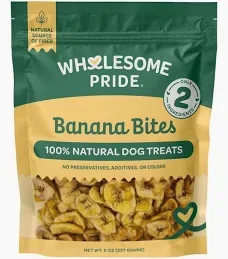 Wholesome Pride Natural Dog Treats || Banana Bites 8oz