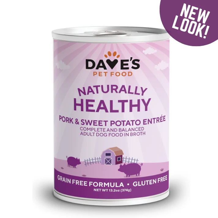 Dave's Pet Food Naturally Healthy || Grain Free Pork and Sweet Potato Entree 13oz