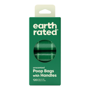 Earth Rated || Unscented Poop Bags w/Handles (8 Rolls of 120 Bags)
