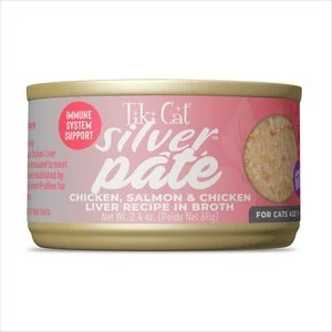 Tiki Cat Silver Pâte || Chicken Salmon & Chicken Liver Recipe in Broth (2.8oz)
