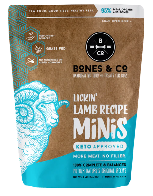 Bones & Co Keto Approved Minis || Lickin' Lamb Recipe (3lb Bag)