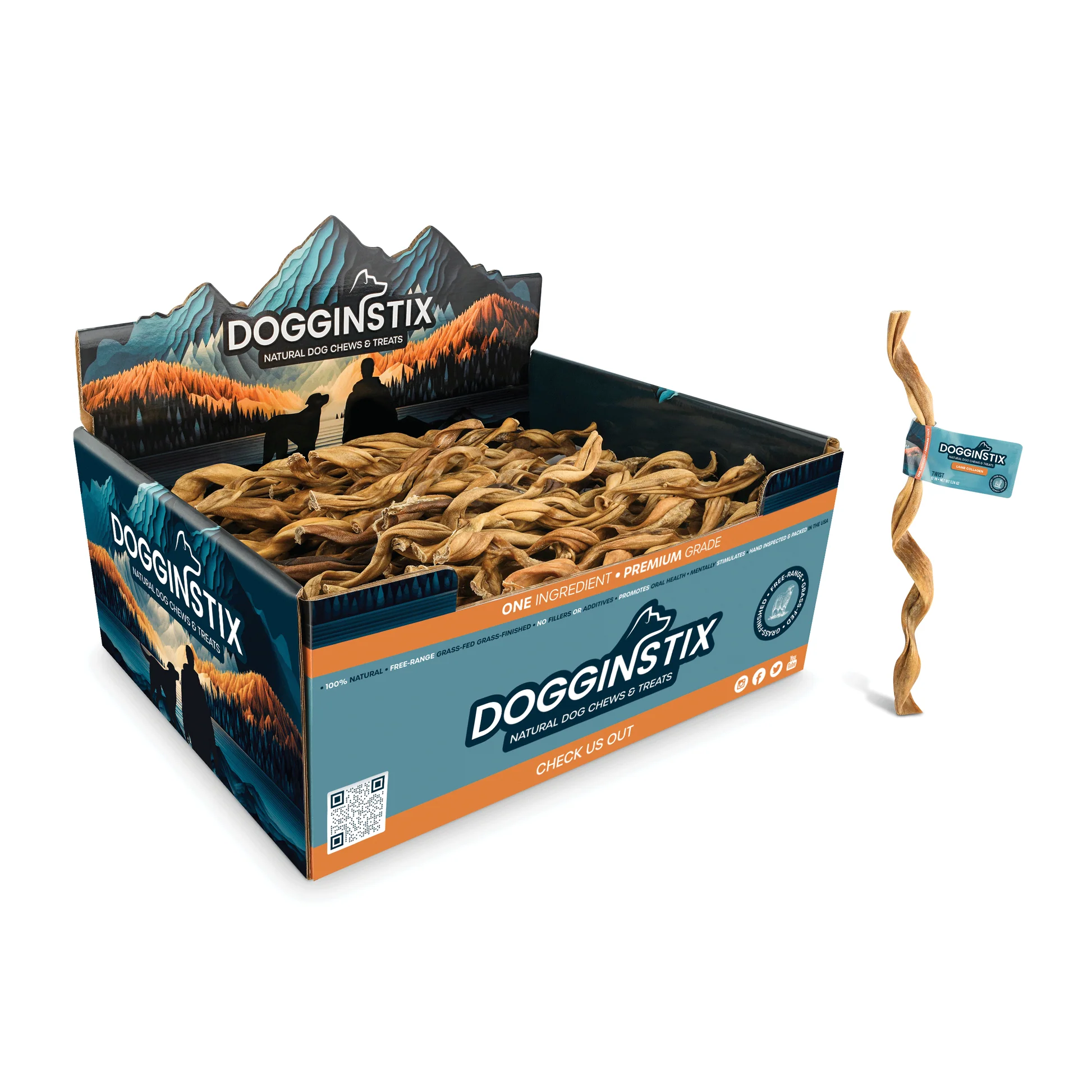 Dogginstix Natural Dog Chews || 12" Twist