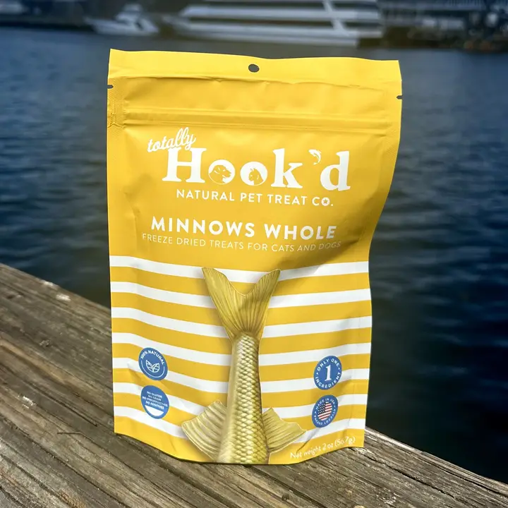 Totally Hook'd Natural Pet Treats || Freeze Dried Minnows Whole (2oz)