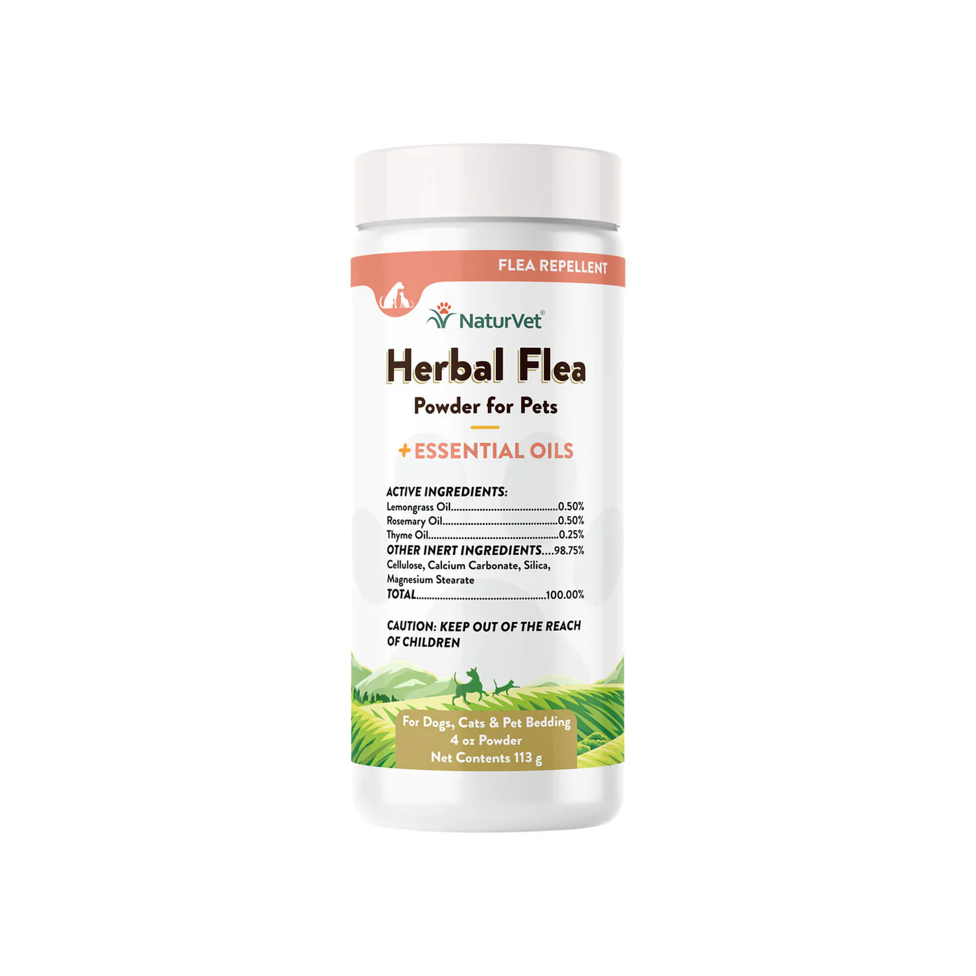 NaturVet Herbal Flea Powder for Pets (4oz)