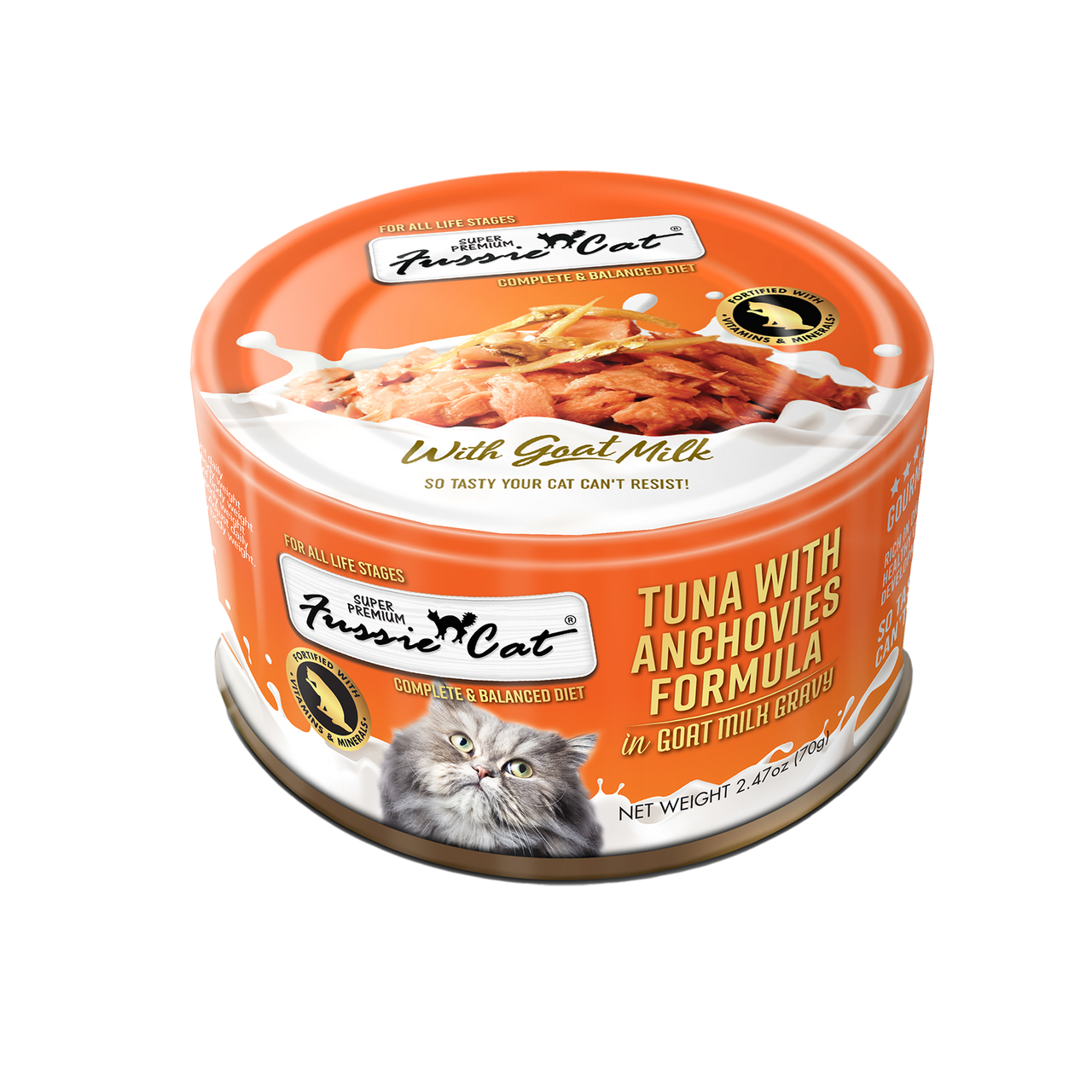 Fussie Cat Premium Tuna with Anchovies Formula in Goat Milk Gravy (2.8oz)